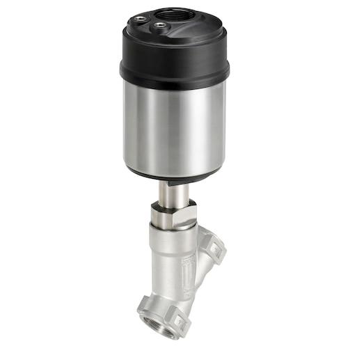 Burkert Fluid Control Systems Pneumatically Operated 2-Way Angle Seat Control Valve Element, Type 2300